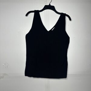 Vila Milano Tank Top Women Black Viscose V-Neck Sleeveless Comfort Pullover